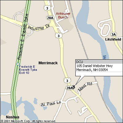 Map of Merrimack ATM area
