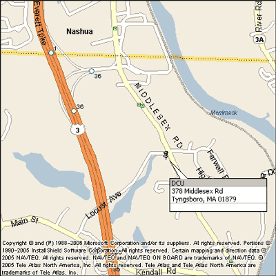 Map of DCU Tyngsborough Branch area