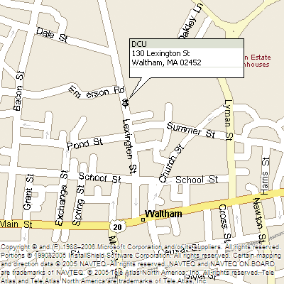 Map of DCU Waltham ATM area