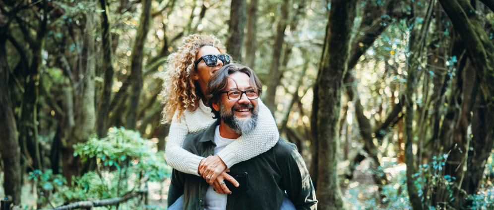 Couple hiking together