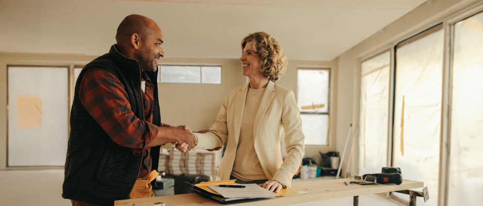 Two people shaking hands